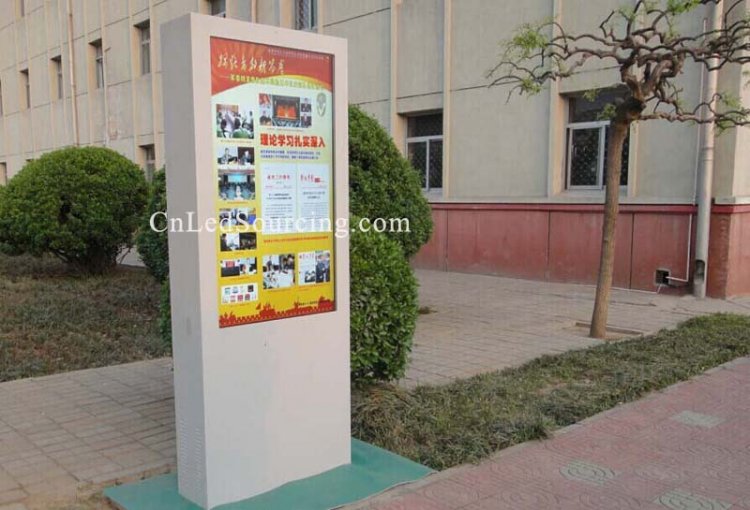 82 Inch Outdoor IP65 Floor Standing LCD Totem Kiosk Screen - Click Image to Close