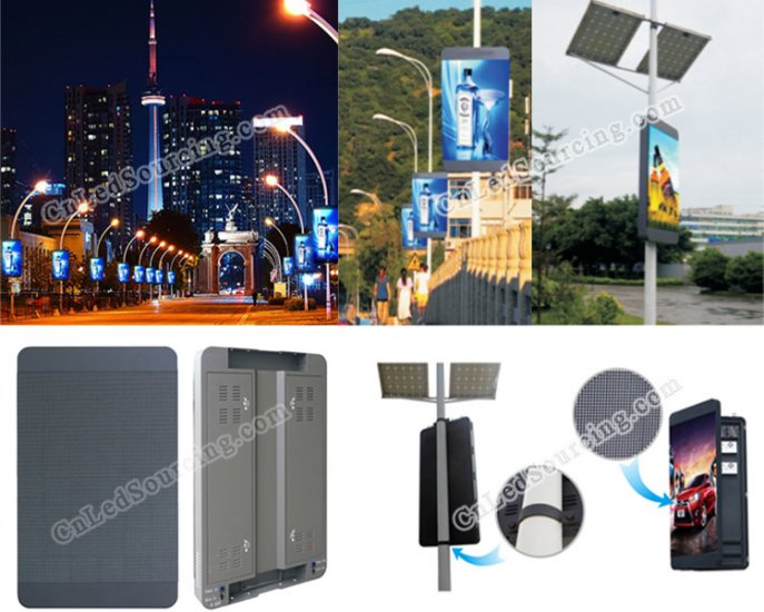 Outdoor Lamp Post Mounting SMD LED Display Signage P6mm - Click Image to Close