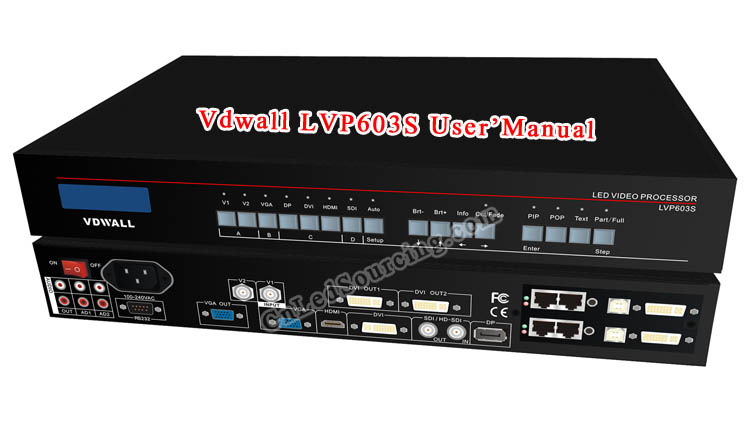 VDWall LVP603S LED Video Switcher User Manual - Click Image to Close
