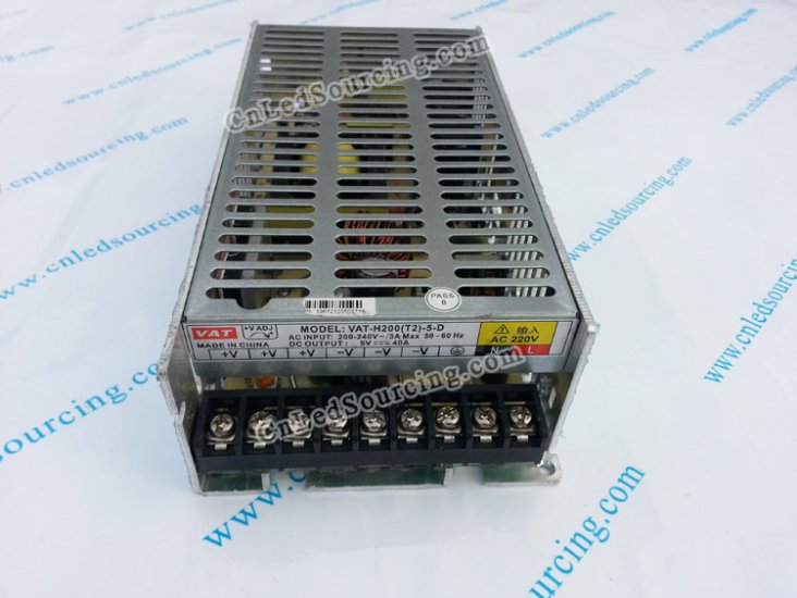 PowerLD 5V 40A 200W LED Display Power Supply (VAT-H200(T2)-5-D) - Click Image to Close