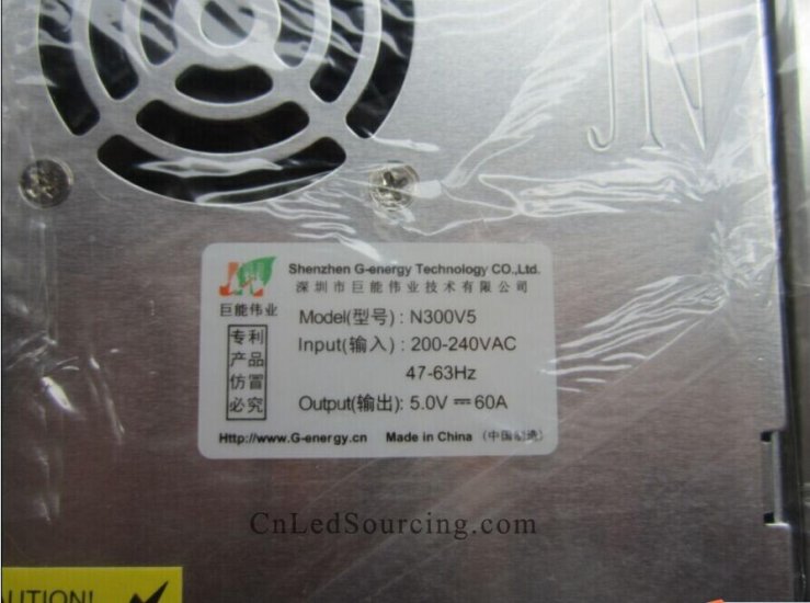 G-energy JN N300V5(5V 60A 300W 200-240V) Slim LED Cabinet Power Supply - Click Image to Close
